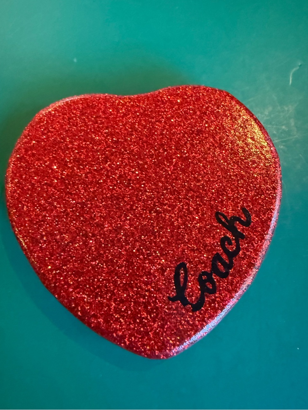 Coach Red Glitter Heart Compact Mirror ❤️✨ - Picture 1 of 5